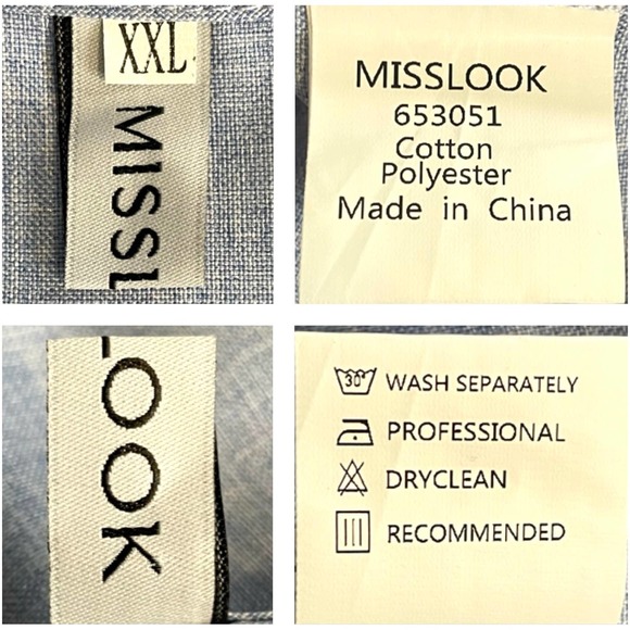 Misslook Blue Chambray Tired Tunic Midi Dress XXL - Picture 4 of 5